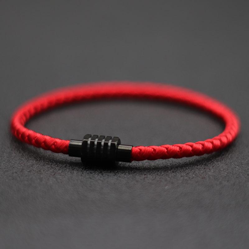 

New In Men Rope Cord Bracelet Stainless Steel Braclet Homme Matching Magentic Braslet Pulseras Hombre Boyfriend Gift Accessories 20.5cm 8.1Inch