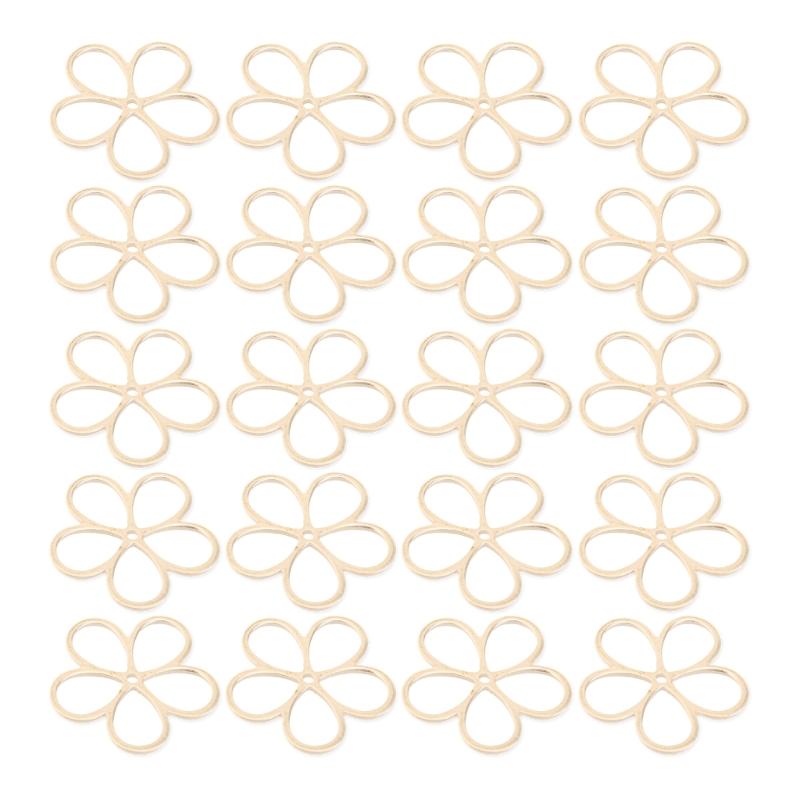 Pack of 10/20 Floral Jewelry Hollow Petal Pendants Small Flower Necklace Bracelet Supplies Alloy Material for Bracelet