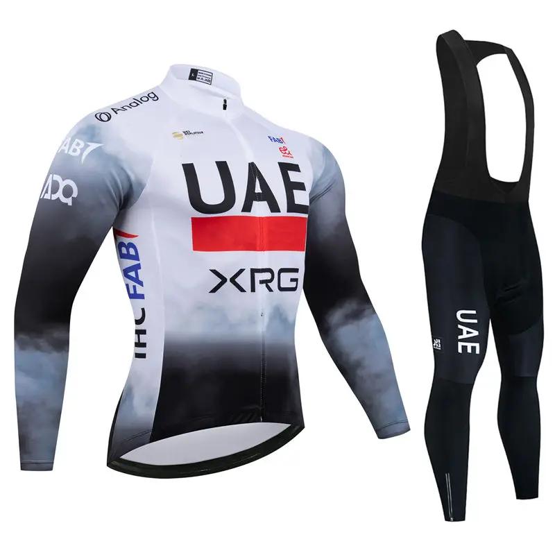 Uae Team Autumn Long Sleeve New Racing MTB Spring Long Cycling Jersey Set Bike Cycling Bicycle Clothing Uniform Ropa Ciclismo