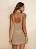 Sexy U Neck Sleeveless Knit Horizontal Stripes Side Cut Out Beach Vacation Dress 2025 Summer Beachwear Women's Mini Dresses K90