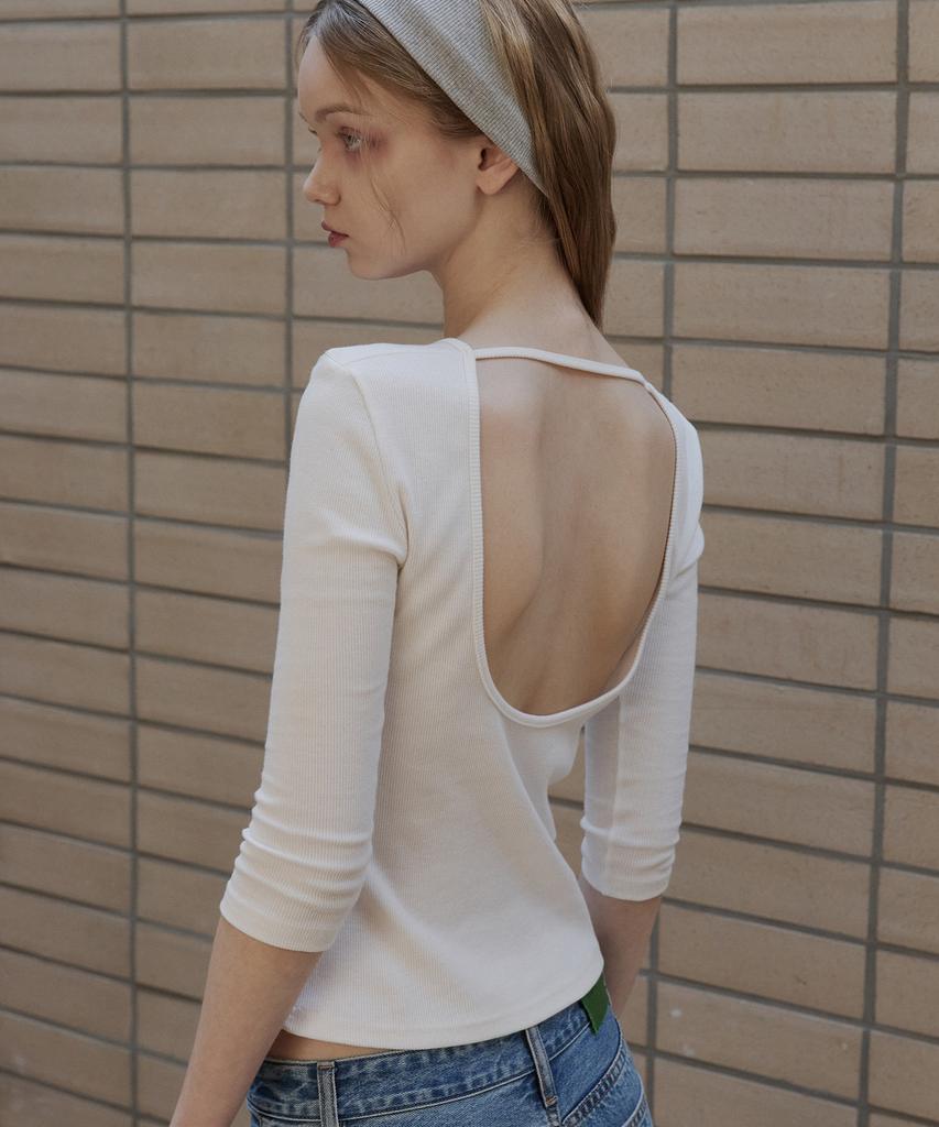 GREENBUTTER Three-Quarter Sleeve Tee (Ivory)