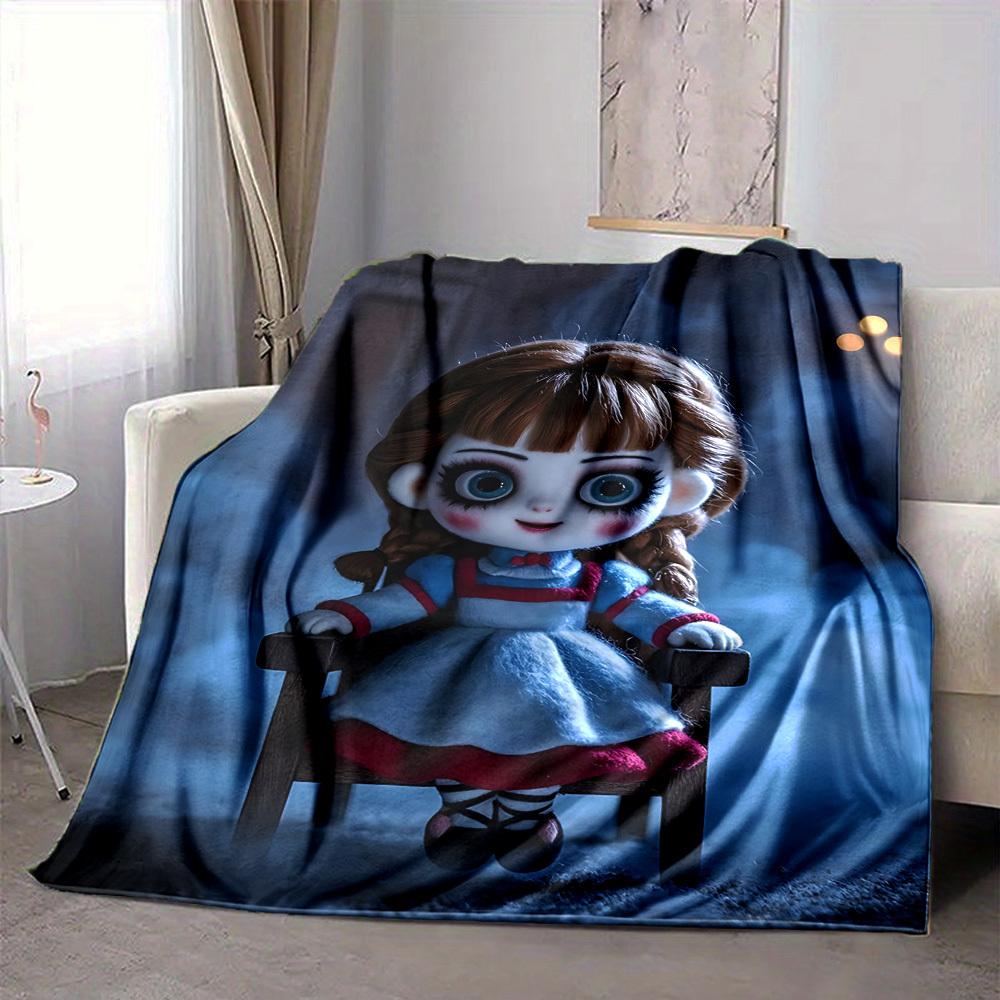 1pc AnnaBelle Blanket Lightweight Flannel Blanket Throw Blanket For Sofa, Bed, Travel, Camping, Livingroom, Office, Couch