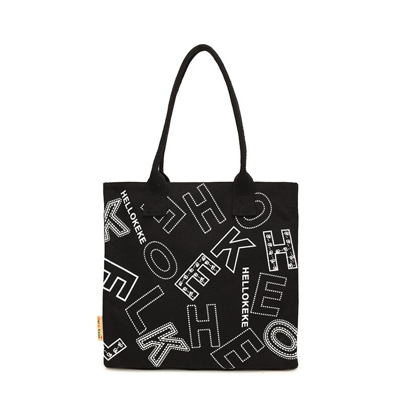 Canvas bag female student class shoulder commuting large capacity bag satchel work tote bag new