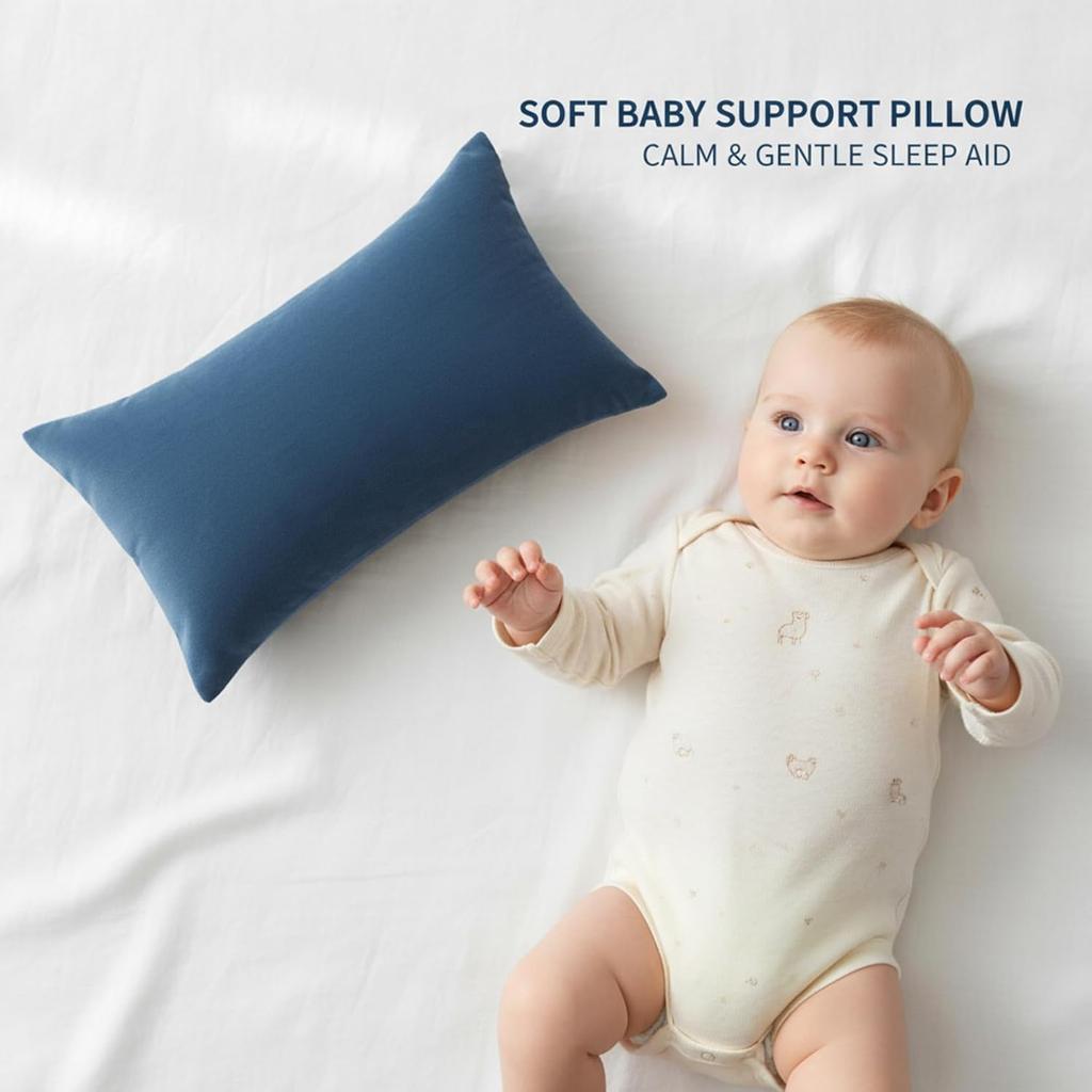 Blue Mini Pillow 11x7 Inches, Ultra-Soft Microfiber, Machine-Washable, for Travel, Sleeping, and Pets 2PCS