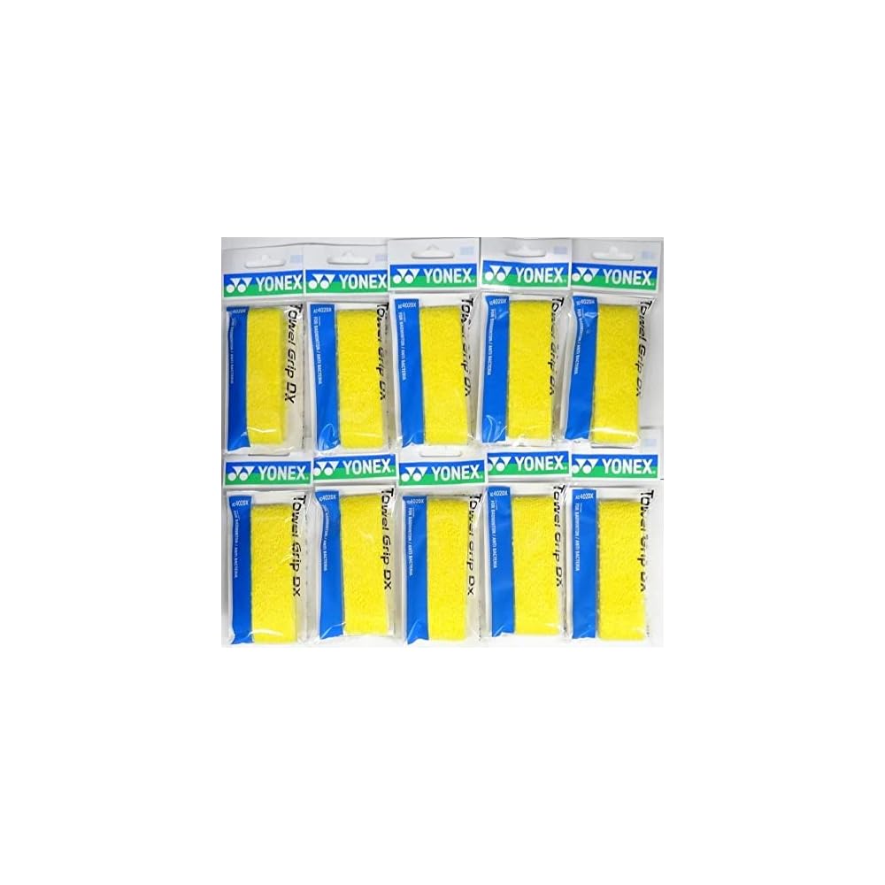 YONEX Towel Grip DX Yellow 10-Pack Tennis Accessories