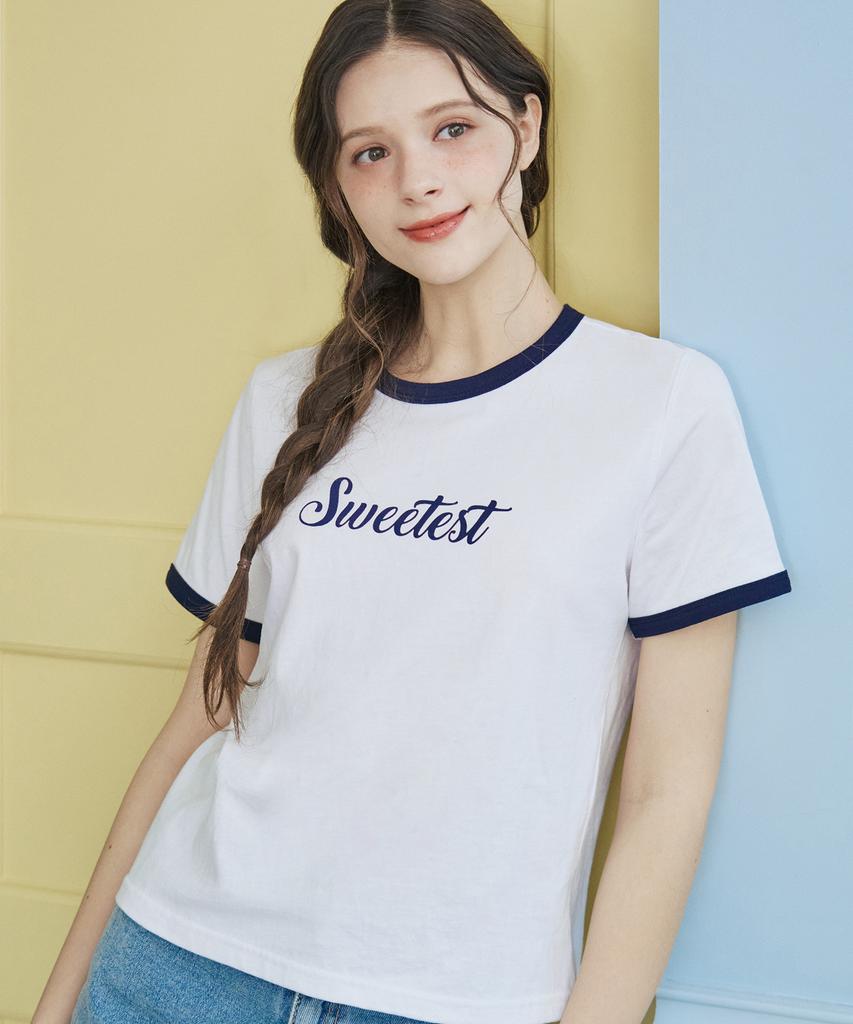 SWEET SOUP Lettering Ringer T-Shirt_O/White(Wb4Stf1)