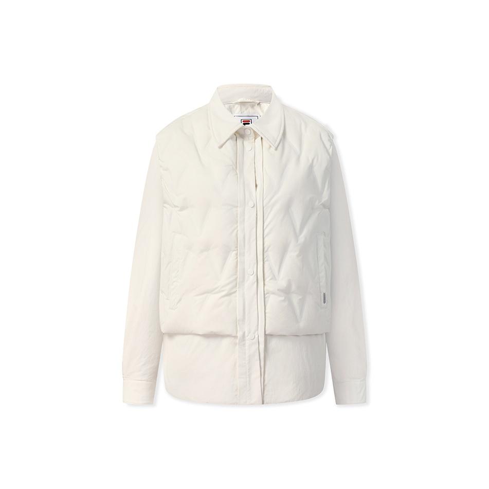 

Fila Белая Минималистичная Литературная Теплая Удобная Вязаная Двухпредметная Пуховая Куртка Женская Верхняя одежда F11W543903FWT L