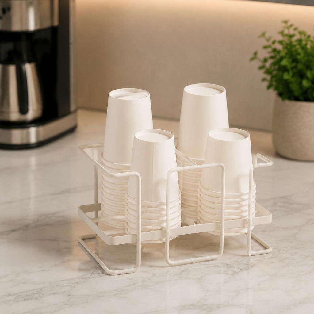 Metall Einwegbecherhalter Organizer Ständer Stapelbar Papierbecher Spender Ständer für Küche Büro Kaffeestation
