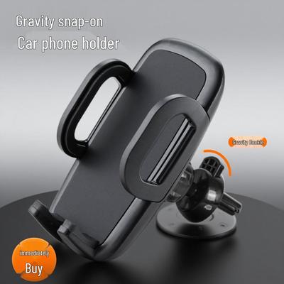 Soporte para teléfono de coche con ventosa de gravedad y hebilla antivibración para navegación universal.