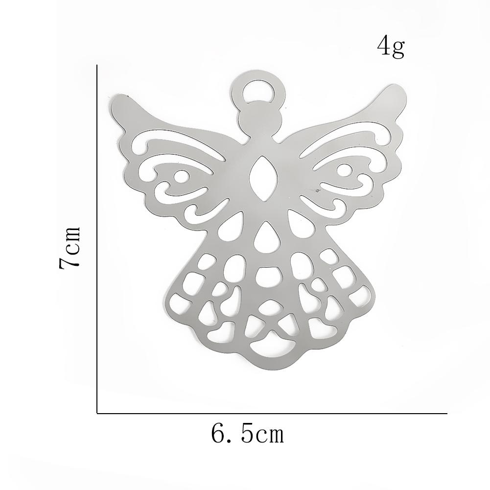 2PCS Angel Wing Hanging Suncatcher Religious DIY Metal Wind Chimes Spinner Connector Pendant Mirror Garden Decor Bird Deterrent