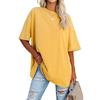 A Solid-color Loose Short-sleeved, Round-neck Plate-sized Top For Women In Spring And Summer