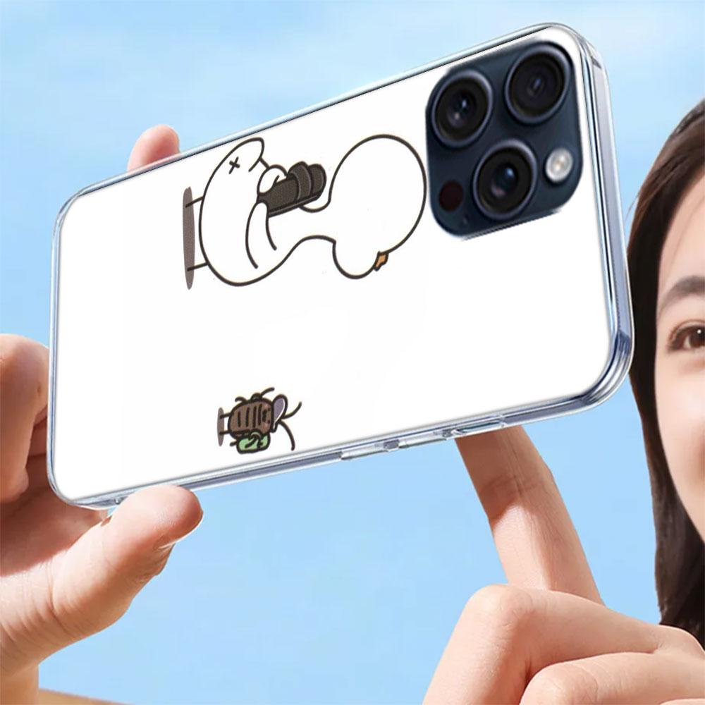 Cute Cartoon Duck Clear Phone Case For Iphone 17 Air 16 Pro Max 15 Pro 14 Plus 17E 16E 11 13 12 Mini Cover Cases Fundas Cell TPU