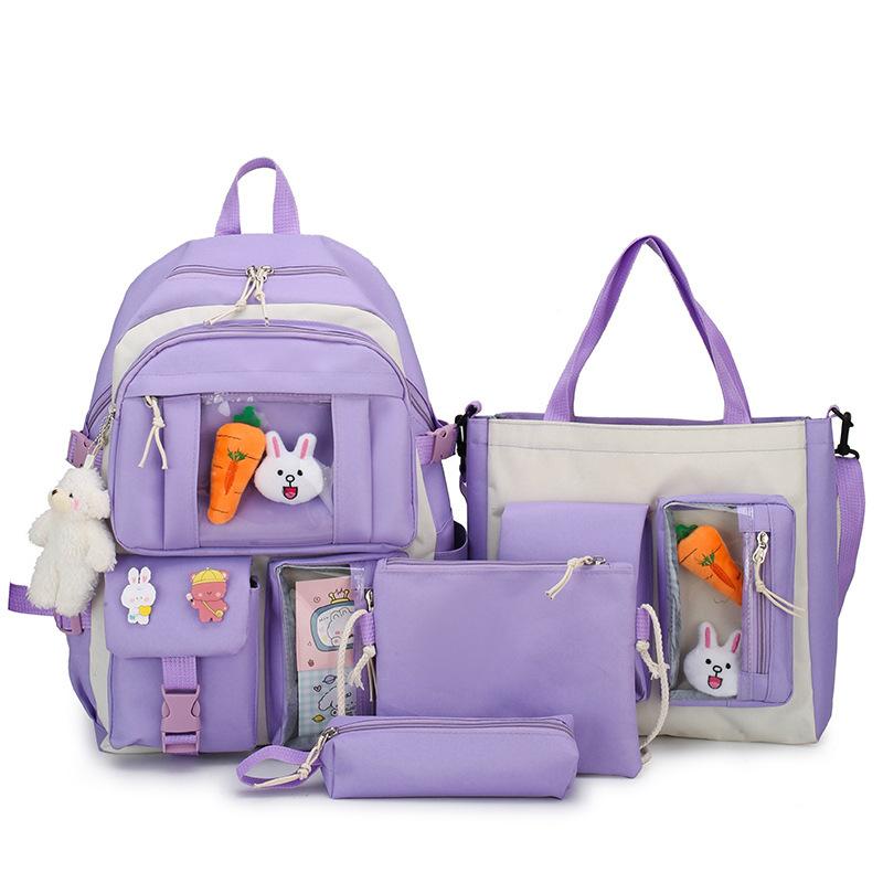 Schoolbag for girls Junior high school students Lightweight primary school students Fresh and sweet Grades 3 to 5 and 6 Large capacity backpack
