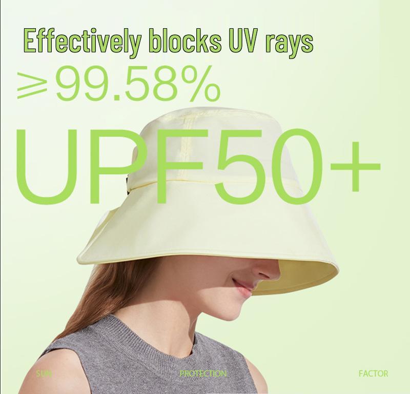 Women's Wide Brim Anti-UV Sun Hat with Ribbon & Ponytail Slot
