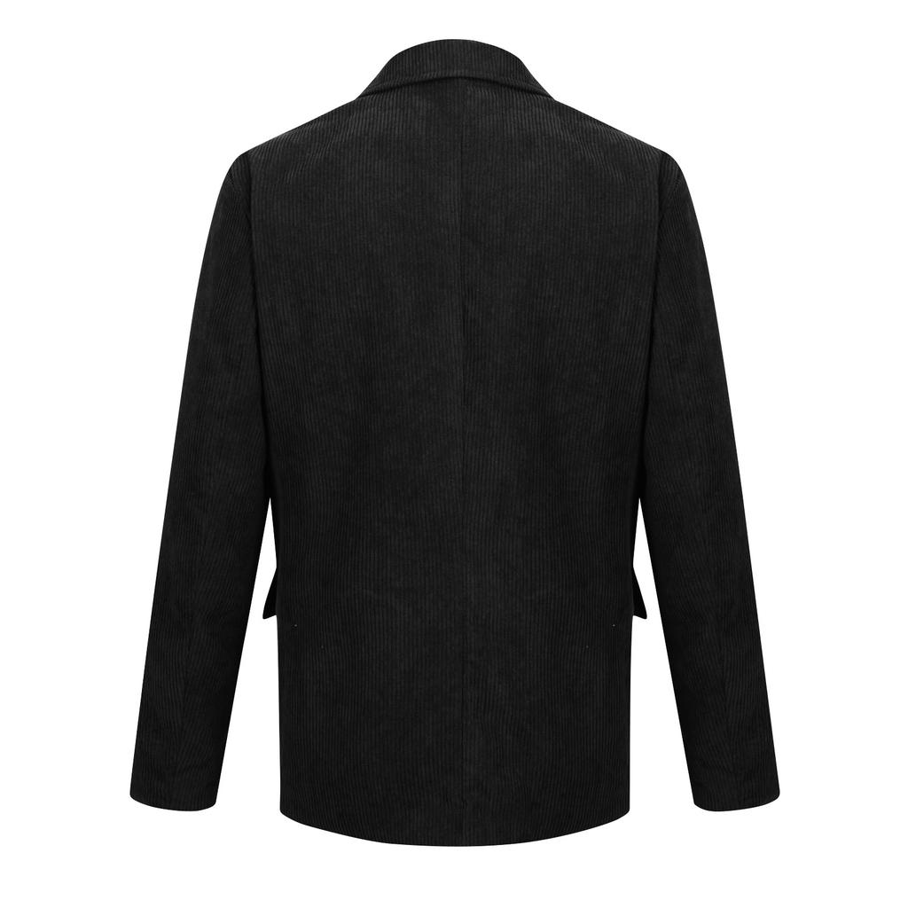 Men's Solid Color Corduroy Warm Pocket Suit Jacket Cardigan Men's Casual Suit
