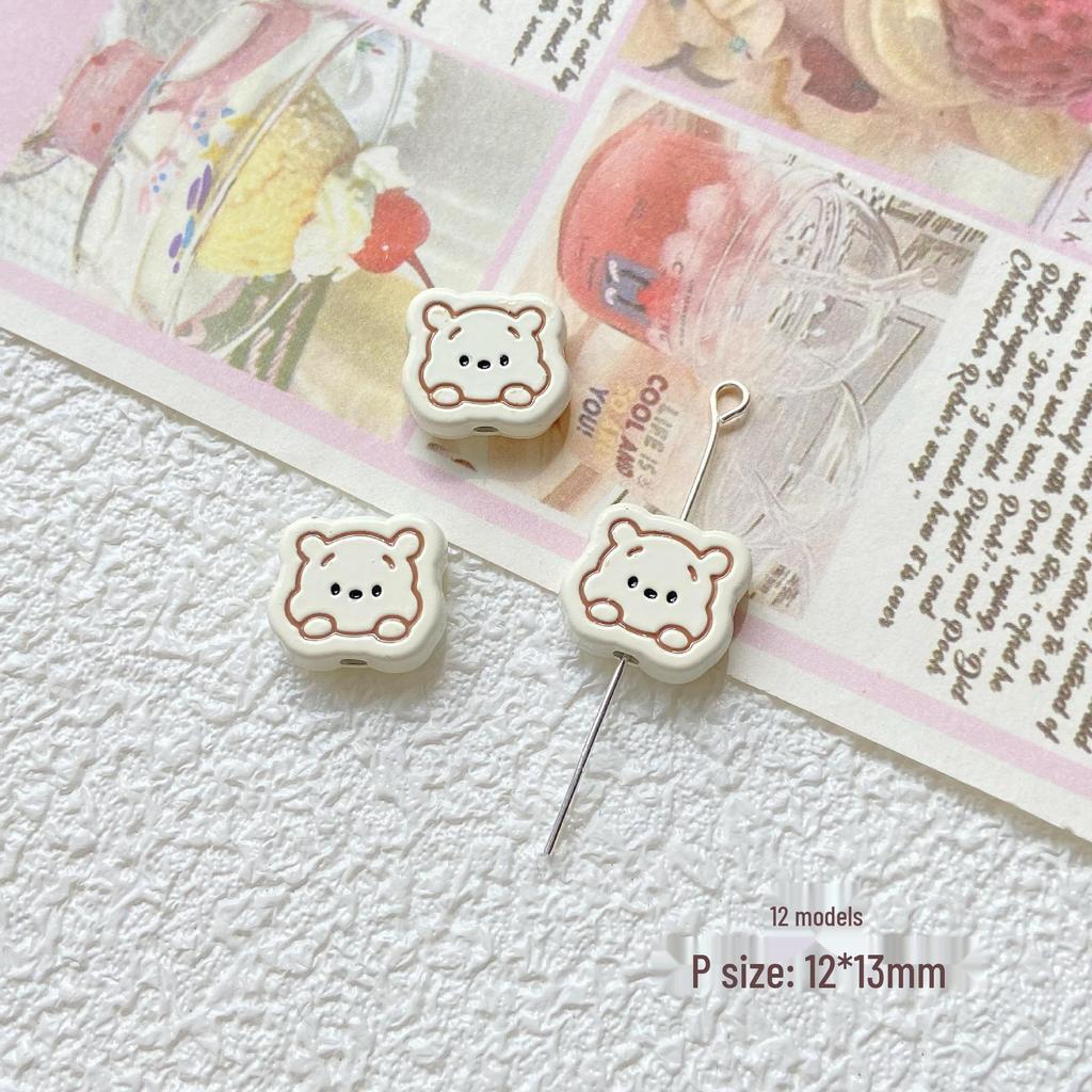 Pink White Bunny Bear Camera Cat Alloy Beaded Charm Bracelet/Necklace Accessories