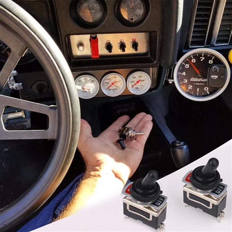 IP65 Rate 2 Pin Toggle Switches 12V Marine Use 15A Capacity Screw Terminal Connection Automotive Toggle Switches for Boat