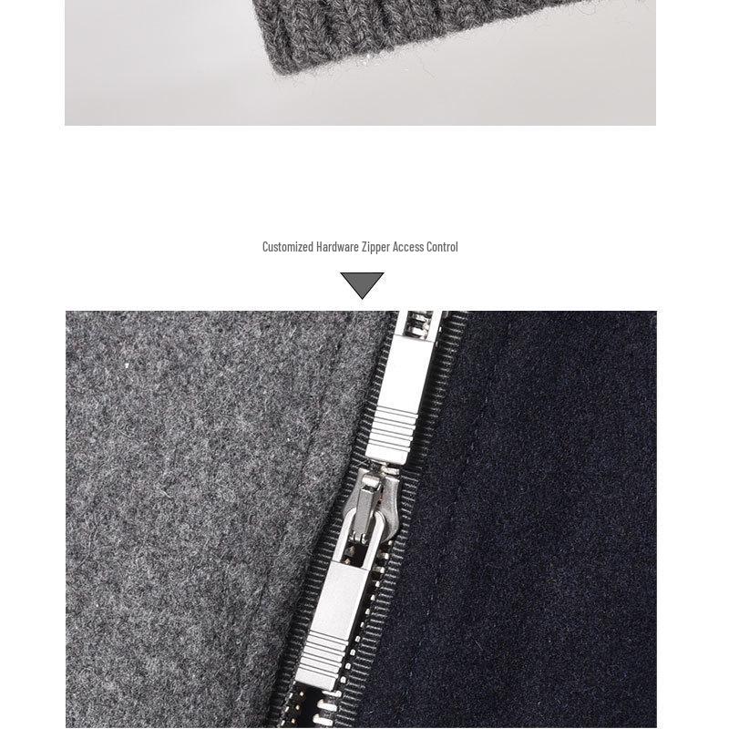 BROWIN2025 Autumn/Winter Colorblock Wool Blend Stand Collar Jacket