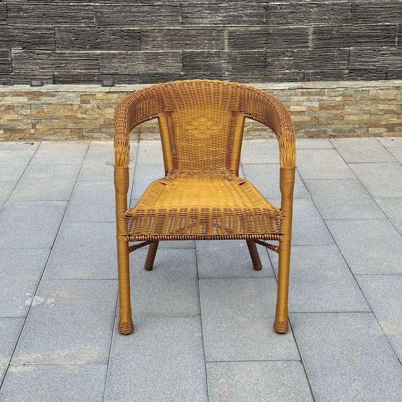 All-Season Rattan Woven Armchair with Backrest for Outdoor/Indoor Use - Ideal for Seniors & Balconies