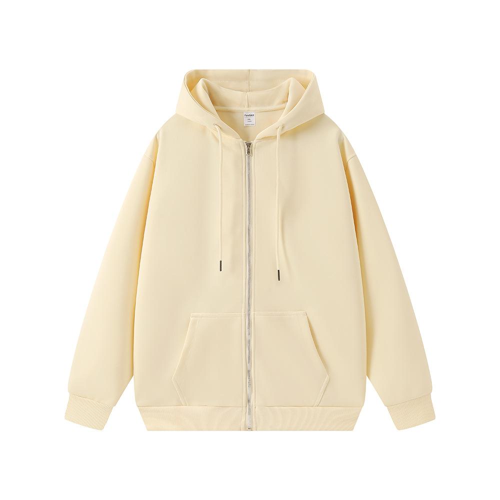 Kofta Sweatshirt Herr Vår Höst Lättvikt Par Dubbel Dragkedja Mångsidig Mode Enfärgad Streetwear Ungdomstrend Huvjacka