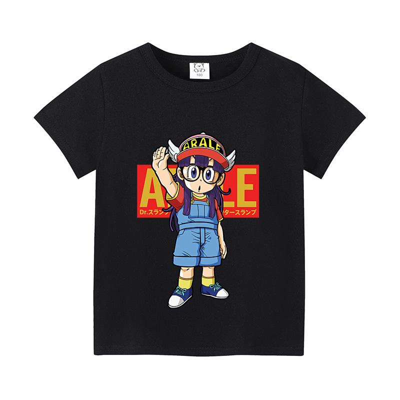 Slump Arale T-shirt Cute Girls Classic Anime Harajuku Cotton Kids Tees Streetwear Toddler Casual Short Sleeve Child Clothes Tops