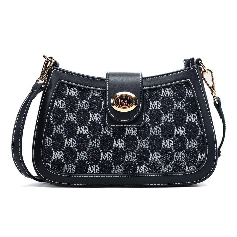 

New MQ Polyester Crescent Moon Bag Shoulder Bag Women s Dark Blue MQ221083 24.9*7.1*16.0CM