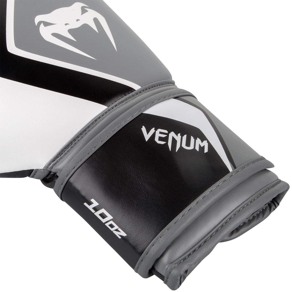 VENUM Contender Boxing Gloves 2.0 (White/Gray/Black, 14oz)