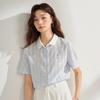 INMAN Women's Striped Collared Shirt