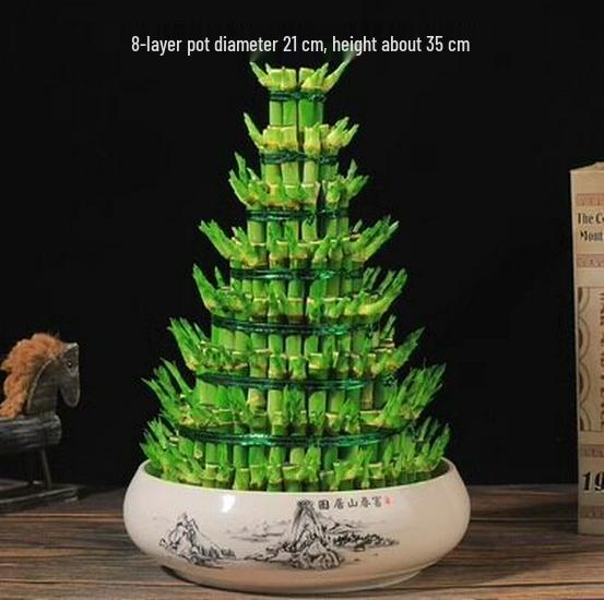 Prosperity Bamboo Tower: Hydroponic Indoor Plant for Wealth and Fortune