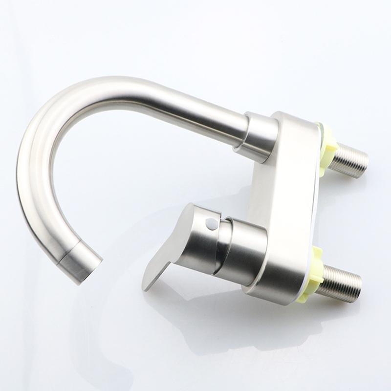 304 Stainless Steel Brushed Bath Basin Faucet Sink Mixer Taps Vanity Hot and Cold Water Mixer Bathroom Faucets