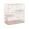 PETEPELA Cat Cage, Large, 3 Tiers, Wide, 2 Tiers, Cat Cage for Multiple Cats, Casters, Rollers, Large, Cute, Expandable, Wide Cage Set, Maine Coon