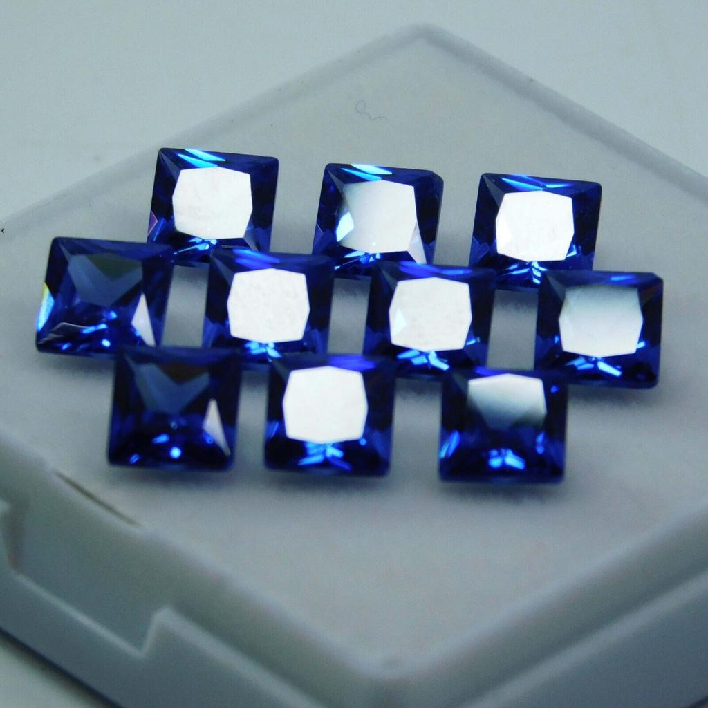 76 Pcs   Natural Blue Sapphire Square Cut 5x5 mm Loose GEMSTONE Lot