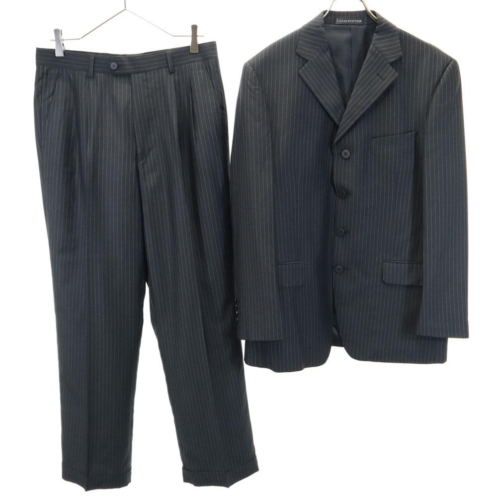 Louis Vuitton Striped Pattern Suit Setup 48/32 Charcoal Gray Men's Used