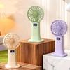 Compact Digital Display Fan Stable Base Portable Desktop Fan USB Rechargeable Fan  Summer Use
