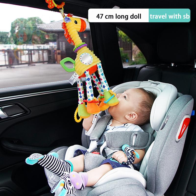 Cute Giraffe Rattle Plush Toys Baby Early Education Accompany Toys Children Sensory Animal Ring The Bell Toys Newborn Baby Gift