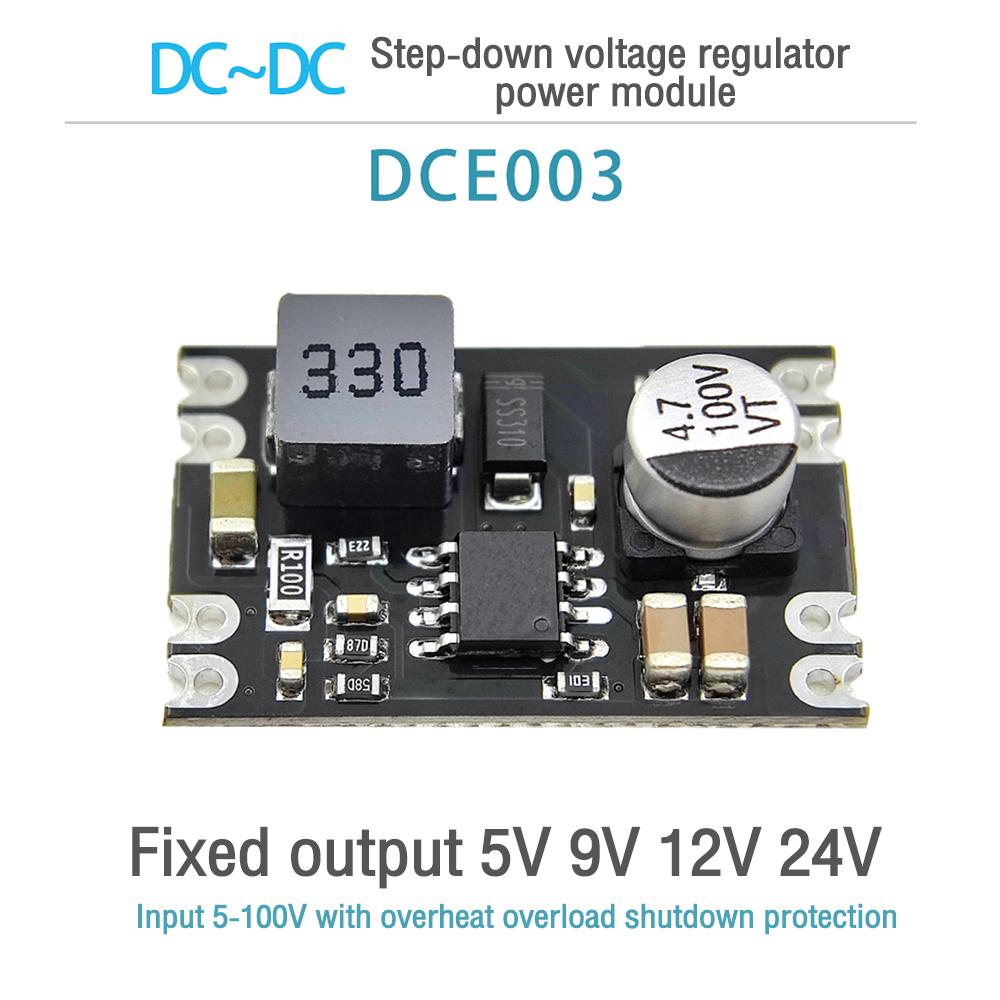 DC-DC Step Down Module 6V/10V 13V 25V 100V to 5V 9V 12V 24V Output Buck Module 2A Buck Regulator PCBA Voltage Power Converter