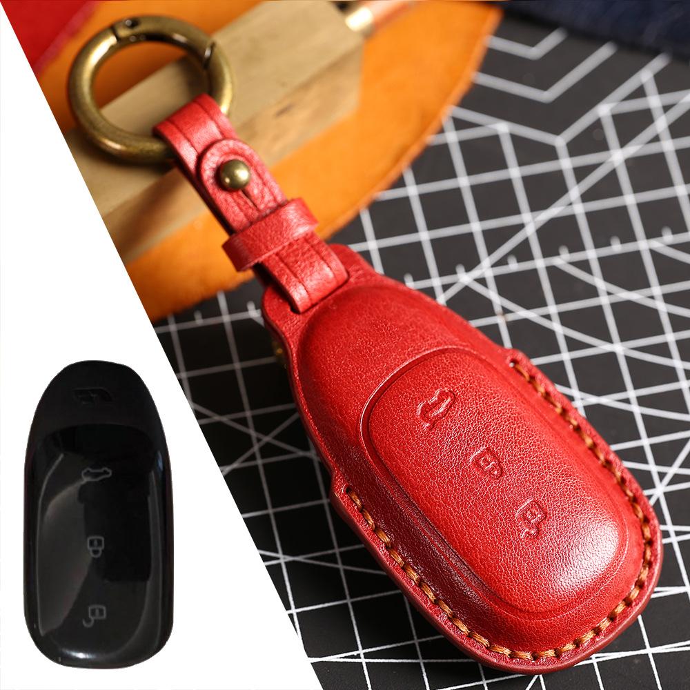 

Suitable for 2022 ideal ONE key cover, new energy men s and women s special car remote control protective cover, genuine leather красный