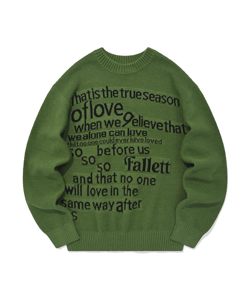 FALLETT Youth Letter Knit Green