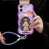 Graffiti Fried Hair Girl Lanyard for Apple 11promax Mobile Phone Case Iphone11 Cartoon 11 Wavy Edge 11