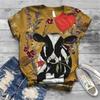 Women's T-shirt Short Sleeve Summer Everyday Animation Horse Digital 3D Print Sexy Diagonal Collar Top Loose Female Pullover