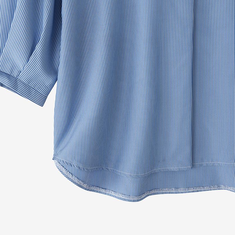 ZANZEA Women Casual Loose V Neck 3/4 Sleeve Plaid Print Irregular Blouse