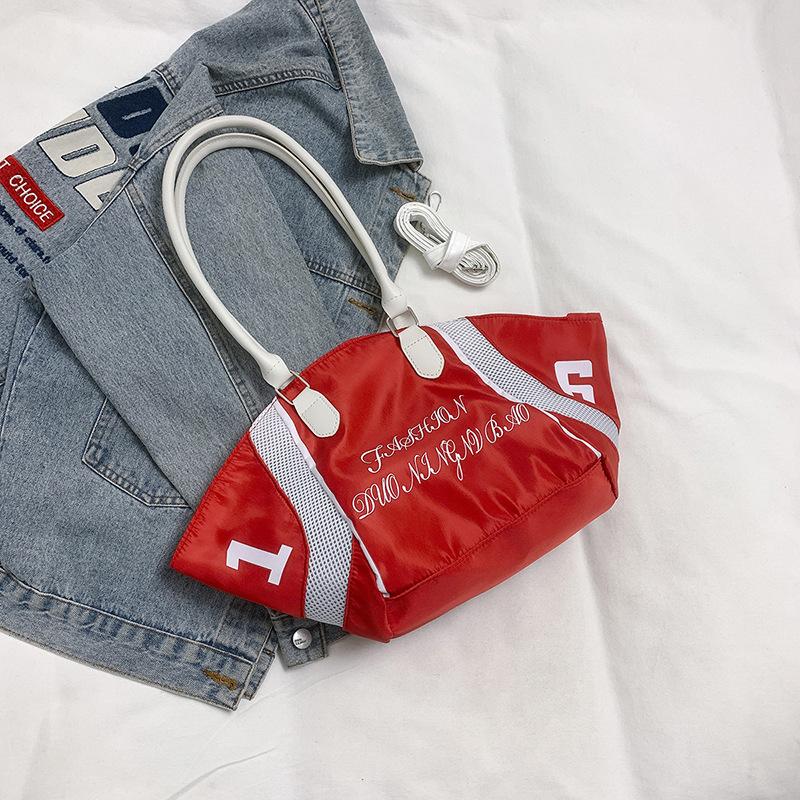 

Национальная вышивка букв, сумка-тоут, наплечная сумка, большая вместимость, дорожная сумка под мышкой, женская, 2025, для отдыха красный