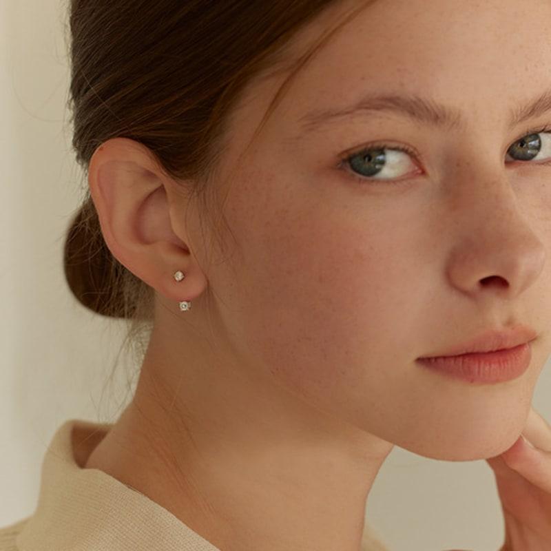 Lewe Two way clear earring