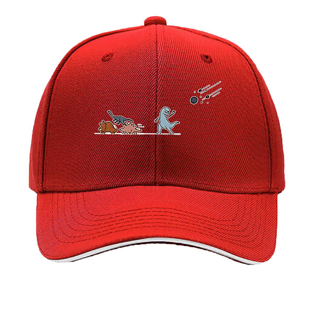 UnisexS Dinosaur Print Baseball Cap Black Casual Versatile Outdoor Hat with Dinosaur Design Mac Sandwich Baseball Cap One Size