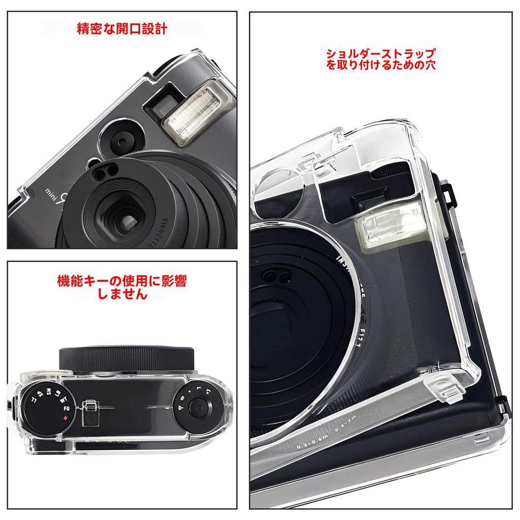 Protective Camera Case for Fujifilm Instax Mini 99 Instant Custom Fit PC Clear Case with Adjustable Shoulder Compact Carrying Storage Camera, Strap,
