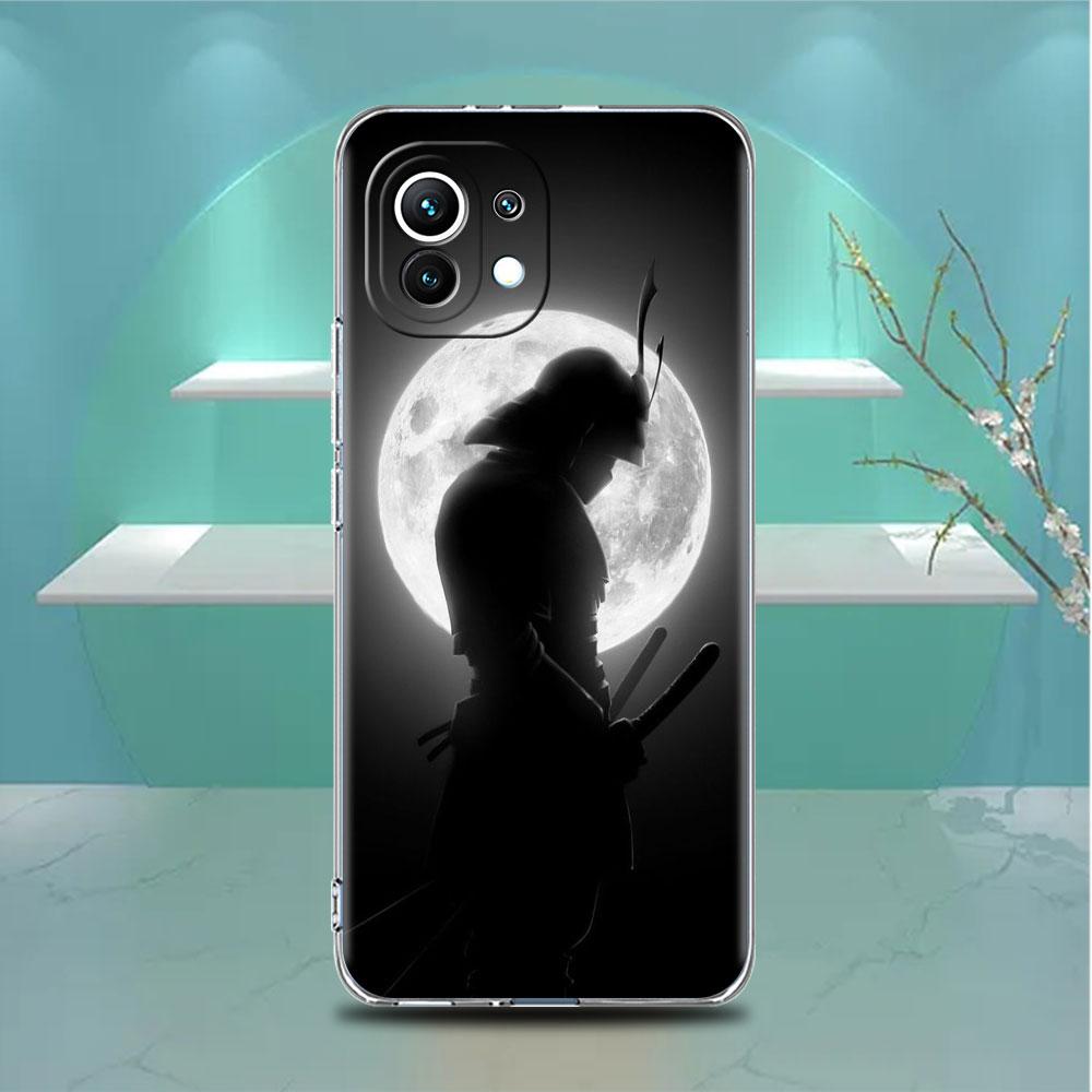 Landscape Ink Painting Japan Samurai Art Clear Case For Xiaomi Mi Poco X3 NFC M3 Pro F3 F1 11 Lite 12 Note 10 11T 9T Phone Cover