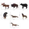 7-Piece Jungle Animal Set: Moose, Bison, Black Bear, Yangtze Alligator – Handcrafted Solid Figurines