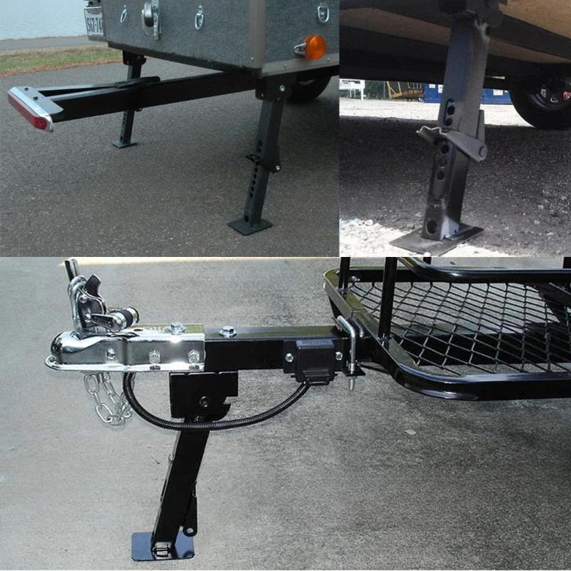 2 st kraftiga stabiliseringsjack för husbil - Teleskopiska nivåben för släpvagn, husvagn, husbil - Fällbart stöd