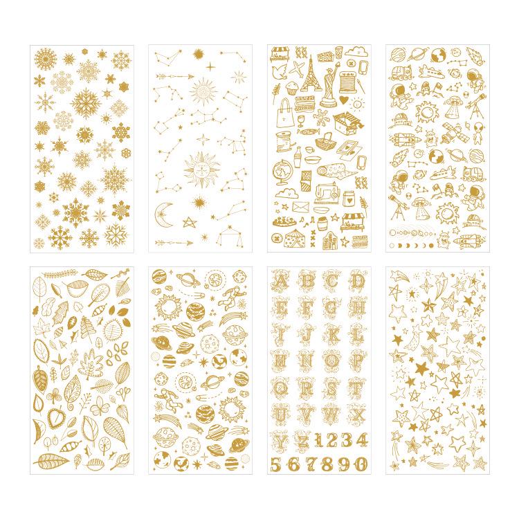 World View Hot Stamping PVC Decorative Stickers for Diary Notebooks