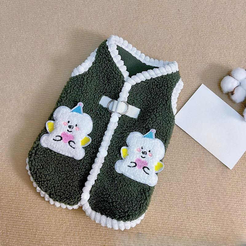 Winter and Autumn Thick and Warm Pet Dog and Cat Clothes, Suitable for Walking, Festive New Year Decoration